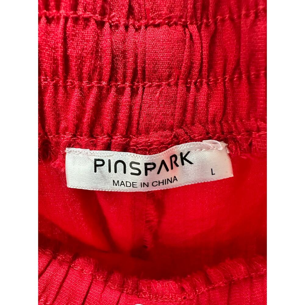 Baggy Cargo Pants Drawstring Ankle Red Relaxed Fit Women’s L EUC - Picture 3 of 6